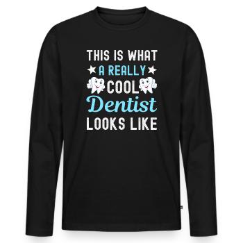 Dentist dentist - Men's Premium Organic Long Sleeve Shirt - black - Front - Nico (187cm)