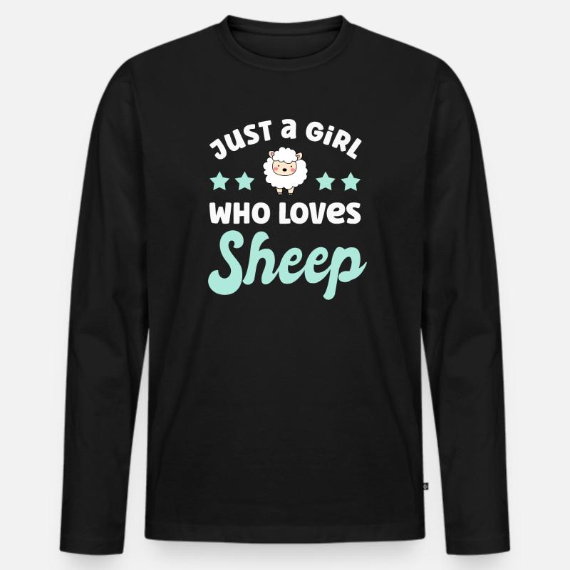 Schaf Schafe - Männer Premium Bio Langarmshirt - Schwarz