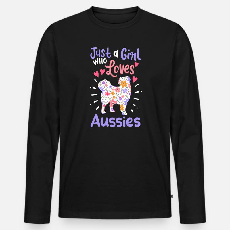 Australian Shepherd - Männer Premium Bio Langarmshirt - Schwarz