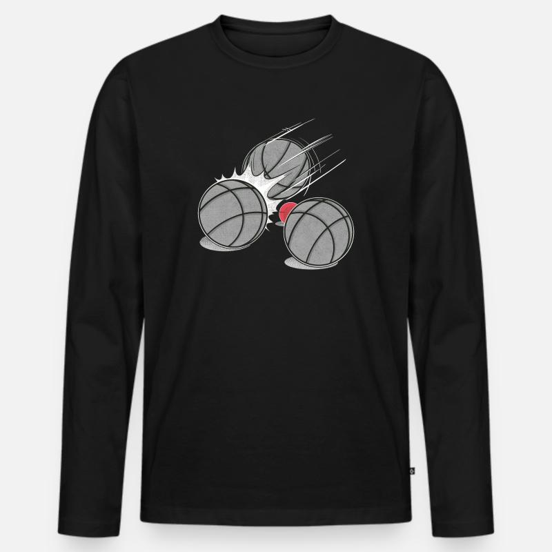 Boulekugeln mit Schweinchen Schiesserkugeln Boule - Männer Premium Bio Langarmshirt - Schwarz