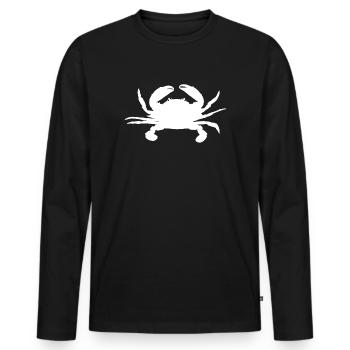 Krabbe Krabben-Liebhaber - Männer Premium Bio Langarmshirt - Schwarz - Vorne - Nico (187cm)