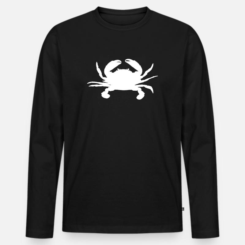 Krabbe Krabben-Liebhaber - Männer Premium Bio Langarmshirt - Schwarz