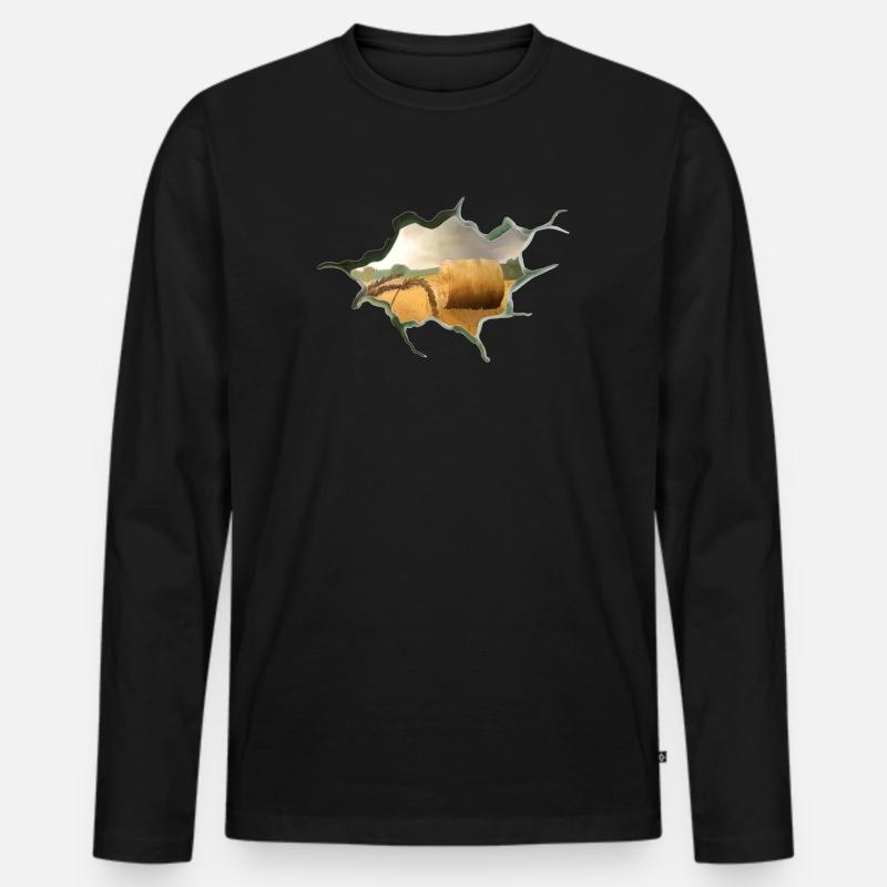 Durchbruch Ernte - Männer Premium Bio Langarmshirt - Schwarz