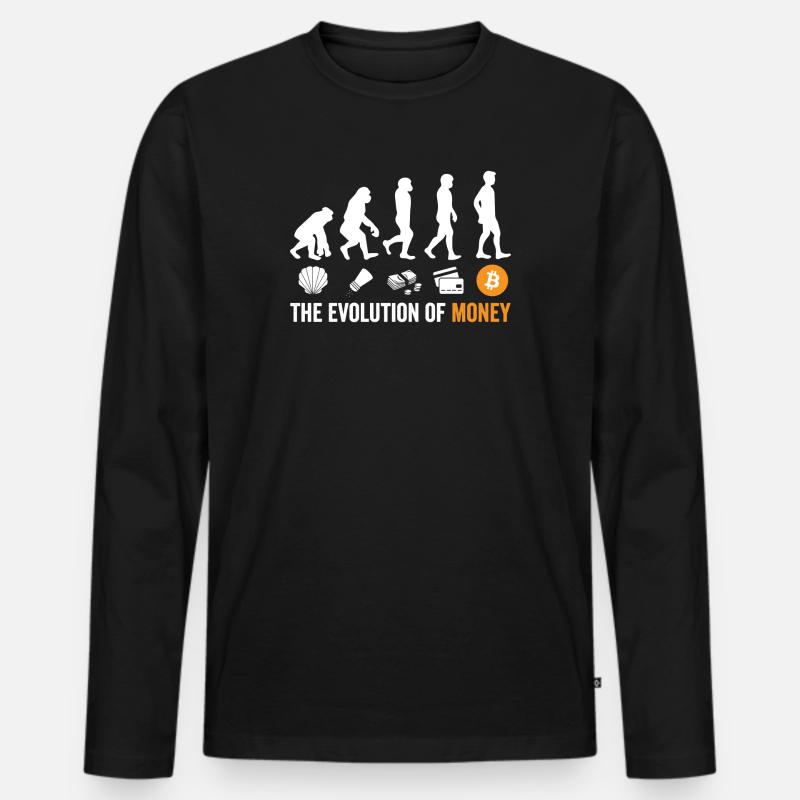 Evolution de l’argent bitcoin - T-shirt manches longues Premium bio Homme - noir