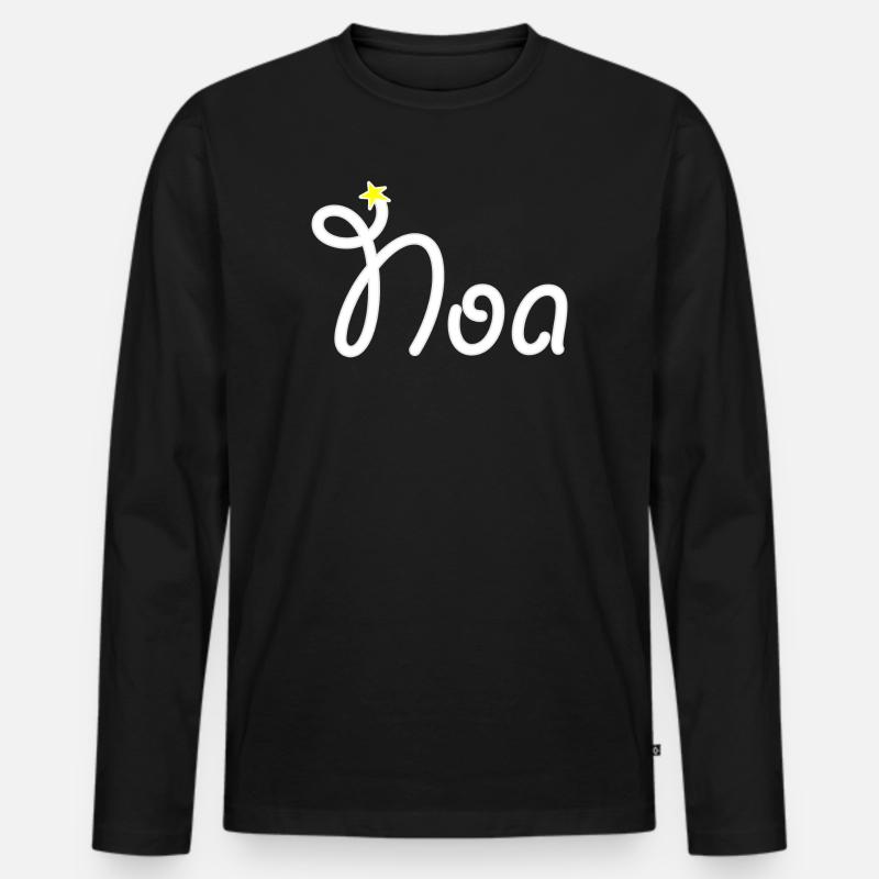 Noa - Männer Premium Bio Langarmshirt - Schwarz