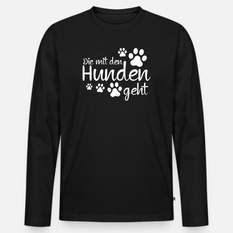Die mit den Hunden geht - Männer Premium Bio Langarmshirt - Schwarz