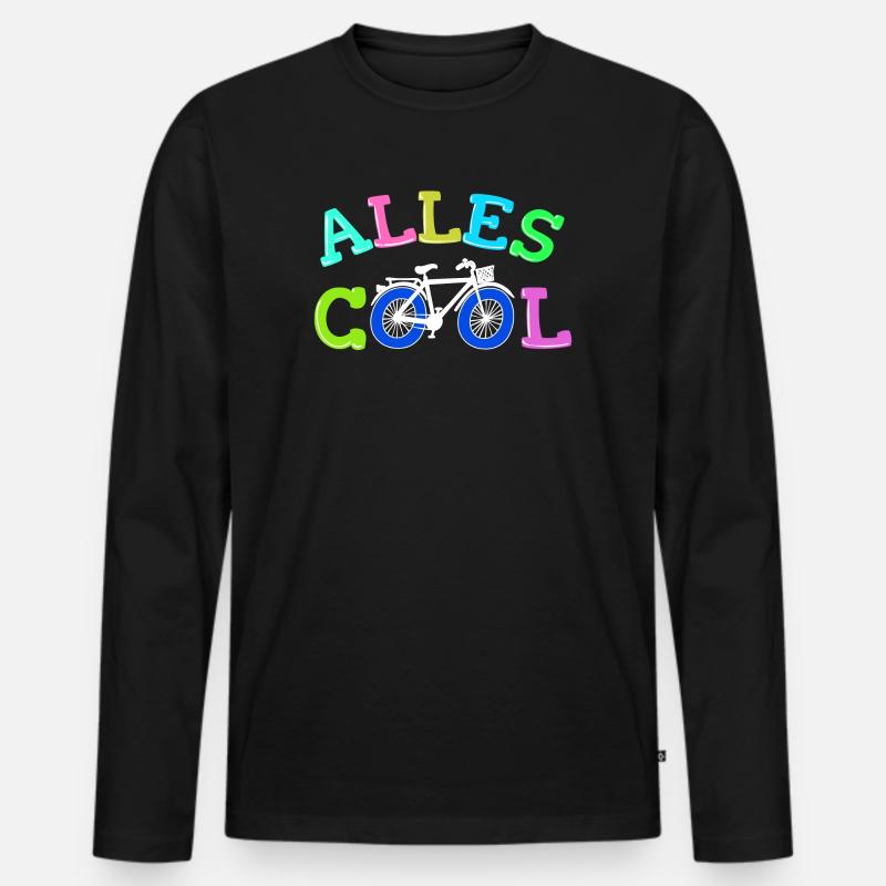 Fahrrad Biker Statement - Männer Premium Bio Langarmshirt - Schwarz