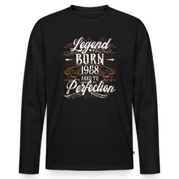 1958 Legend Year of construction Year of birth Year - Men's Premium Organic Long Sleeve Shirt - black - Front - Nico (187cm)