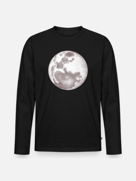 Vollmond Werwolf Halloween Fantasy Shirt - Männer Premium Bio Langarmshirt - Schwarz