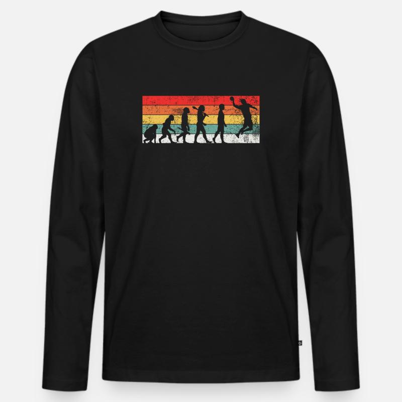 Handballer Handball Evolution - Männer Premium Bio Langarmshirt - Schwarz
