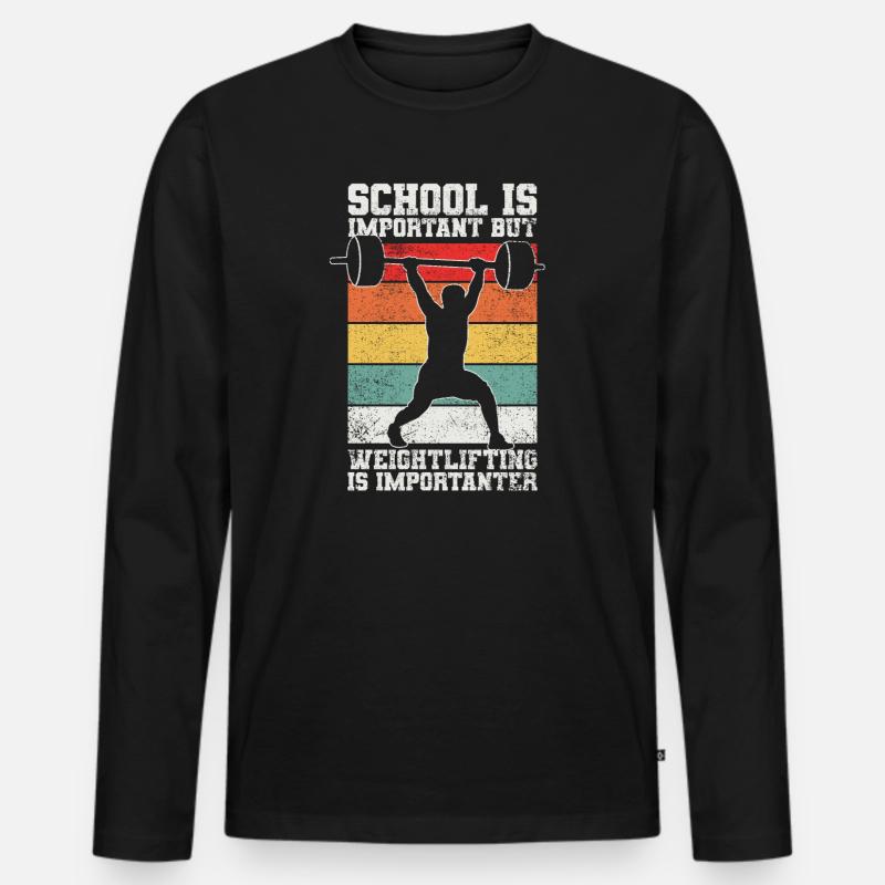 Gewichtheben - Männer Premium Bio Langarmshirt - Schwarz