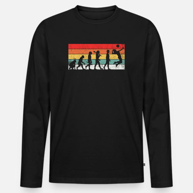 Volleyball Evolution - Männer Premium Bio Langarmshirt - Schwarz