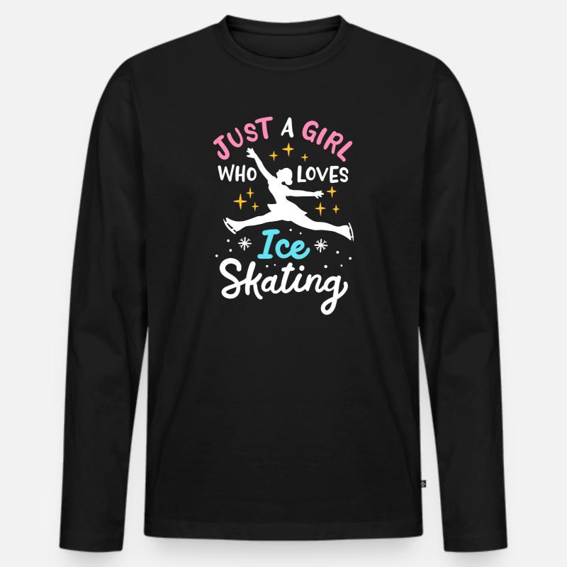 Eislaufen Eisläufer - Männer Premium Bio Langarmshirt - Schwarz