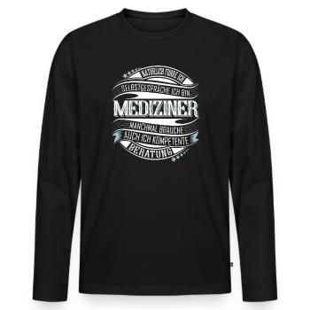 Mediziner - Männer Premium Bio Langarmshirt - Schwarz - Vorne - Nico (187cm)