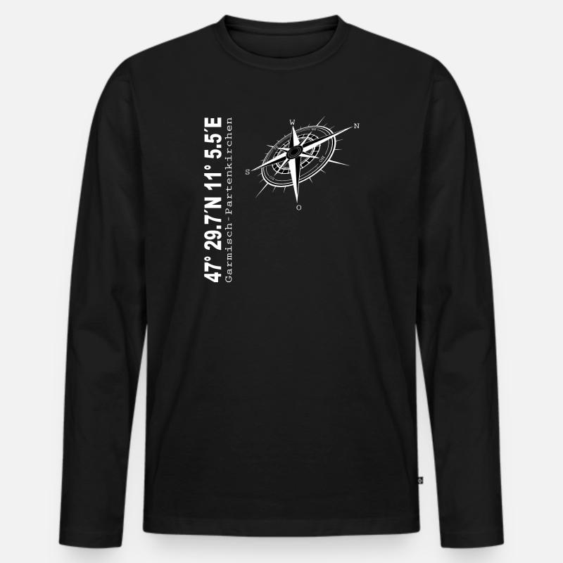 Garmisch Partenkirchen - Männer Premium Bio Langarmshirt - Schwarz
