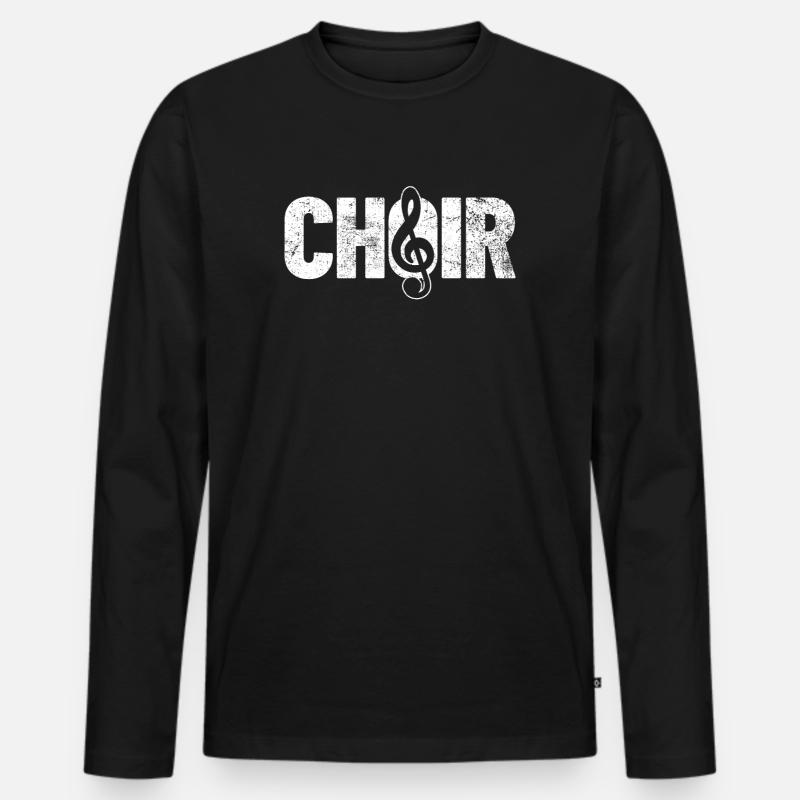 Chor Gesang Sänger - Männer Premium Bio Langarmshirt - Schwarz