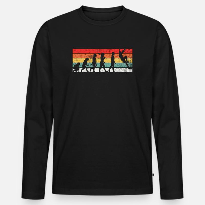 Kletterer Evolution - Männer Premium Bio Langarmshirt - Schwarz