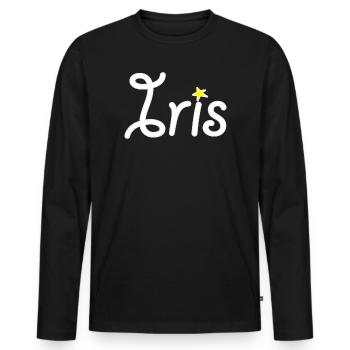 Iris - T-shirt manches longues Premium bio Homme - noir - Devant - Nico (187cm)