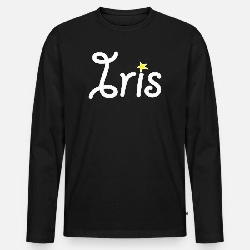 Iris - Männer Premium Bio Langarmshirt - Schwarz