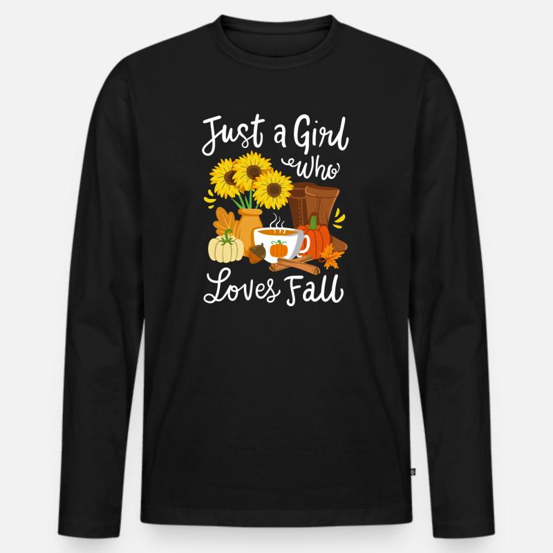 Herbst Herbstsaison - Männer Premium Bio Langarmshirt - Schwarz