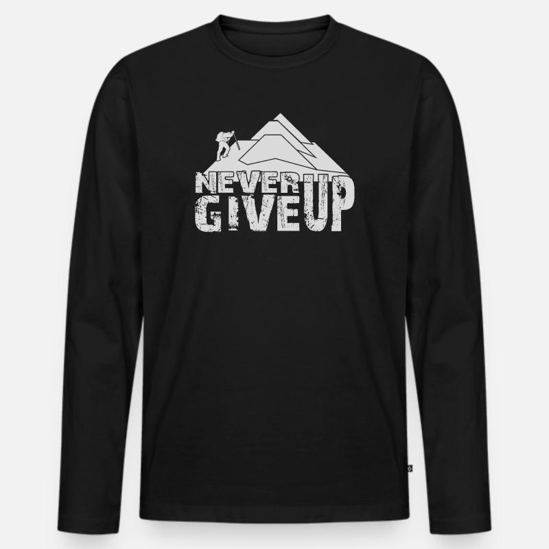 KLETTERN, BERGSTEIGEN, BERGSTEIGEN - Männer Premium Bio Langarmshirt - Schwarz