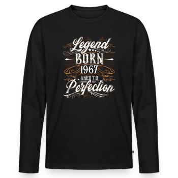 1967 Legend Year of construction Year of birth Year of birth - Men's Premium Organic Long Sleeve Shirt - black - Front - Nico (187cm)