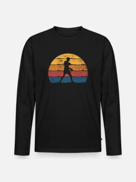 Boxen Boxer - Männer Premium Bio Langarmshirt - Schwarz