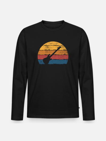 Gitarre Gitarrist - Männer Premium Bio Langarmshirt - Schwarz