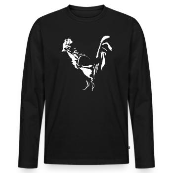 Hahn Ink - WHITE - Men's Premium Organic Long Sleeve Shirt - black - Front - Nico (187cm)