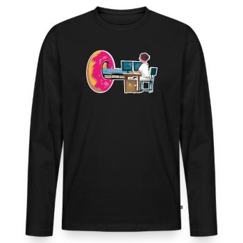 Woman Manip Radio Scanner Irm Donut Radiology - Men's Premium Organic Long Sleeve Shirt - black - Front - Nico (187cm)