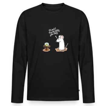 Richtig geiler Stoff - Männer Premium Bio Langarmshirt - Schwarz - Vorne - Nico (187cm)