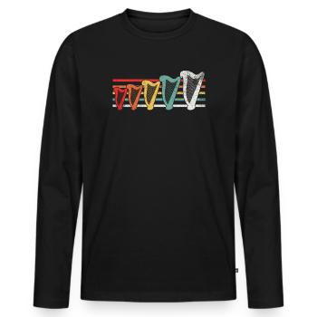 Harfe Harfen - Männer Premium Bio Langarmshirt - Schwarz - Vorne - Nico (187cm)