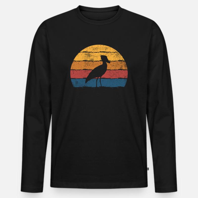 Schuhschnabel Vogel - Männer Premium Bio Langarmshirt - Schwarz