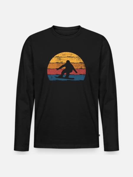 Snowboarden Snowboard Snowboarder - Männer Premium Bio Langarmshirt - Schwarz