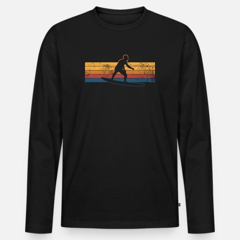 Surfen Surfer - Männer Premium Bio Langarmshirt - Schwarz
