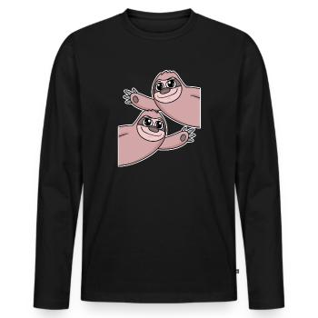 Sloth Sloths - Men's Premium Organic Long Sleeve Shirt - black - Front - Nico (187cm)