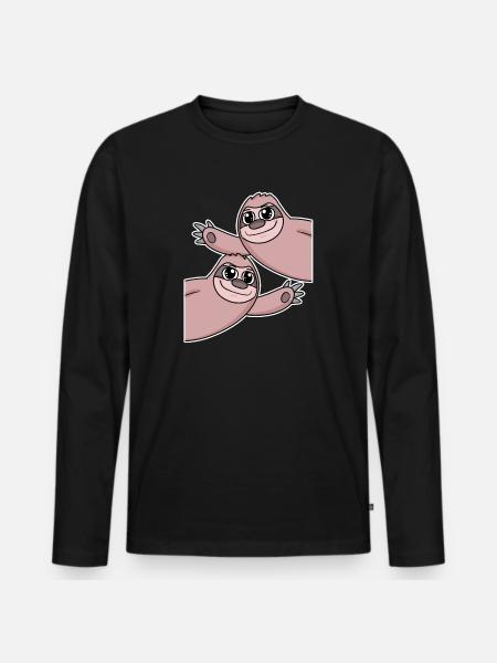 Sloth Sloths - Men's Premium Organic Long Sleeve Shirt - black