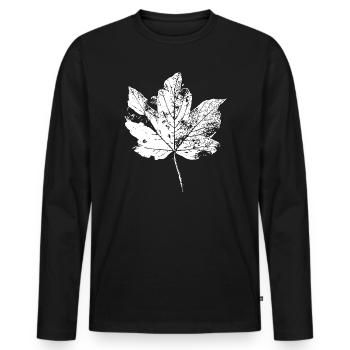 Leaf Autumn Leaf Foliage Autumn - Men's Premium Organic Long Sleeve Shirt - black - Front - Nico (187cm)