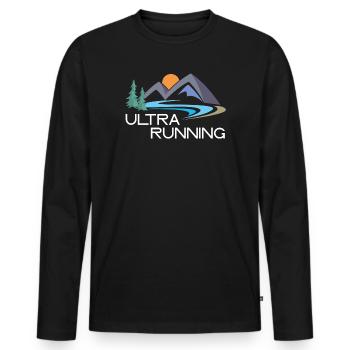 Ultra Running - Men's Premium Organic Long Sleeve Shirt - black - Front - Nico (187cm)