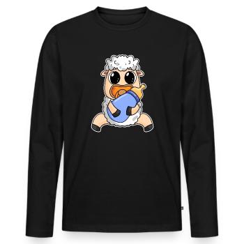 Baby Schaf - Männer Premium Bio Langarmshirt - Schwarz - Vorne - Nico (187cm)