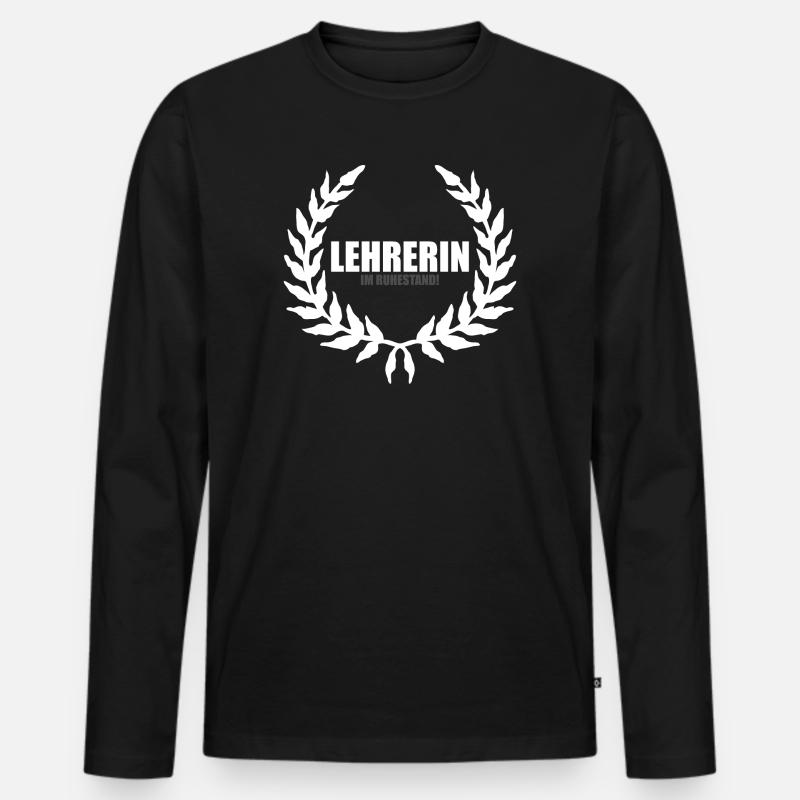 Lehrerin im Ruhestand white - Männer Premium Bio Langarmshirt - Schwarz