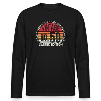 T-shirt vintage édition limitée 1980 - T-shirt manches longues Premium bio Homme - noir - Devant - Nico (187cm)