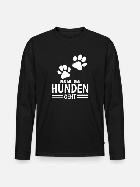 Dog and master sayings - Men's Premium Organic Long Sleeve Shirt - black
