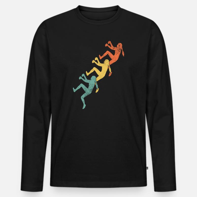 Klettern Mädchen Kletterer - Männer Premium Bio Langarmshirt - Schwarz