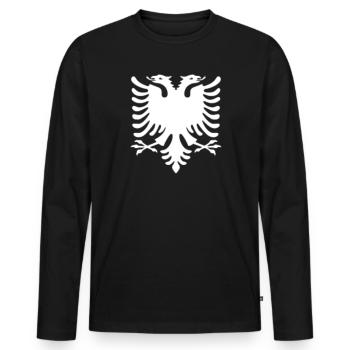 Albania - Men's Premium Organic Long Sleeve Shirt - black - Front - Nico (187cm)