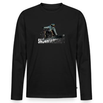 snowboarding - T-shirt manches longues Premium bio Homme - noir - Devant - Nico (187cm)