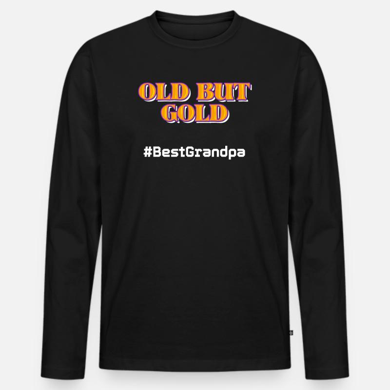 Bester Großpapa Opa Statement Großvater - Männer Premium Bio Langarmshirt - Schwarz