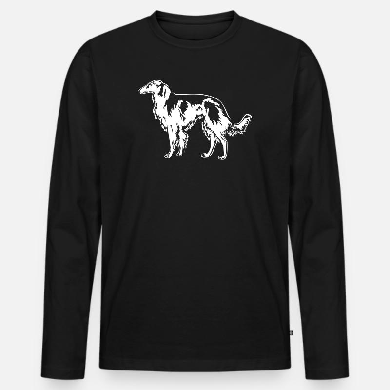 Barsoi "Black Edition" - Männer Premium Bio Langarmshirt - Schwarz