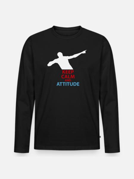 Calm and Attitude Silhouette - Men's Premium Organic Long Sleeve Shirt - black