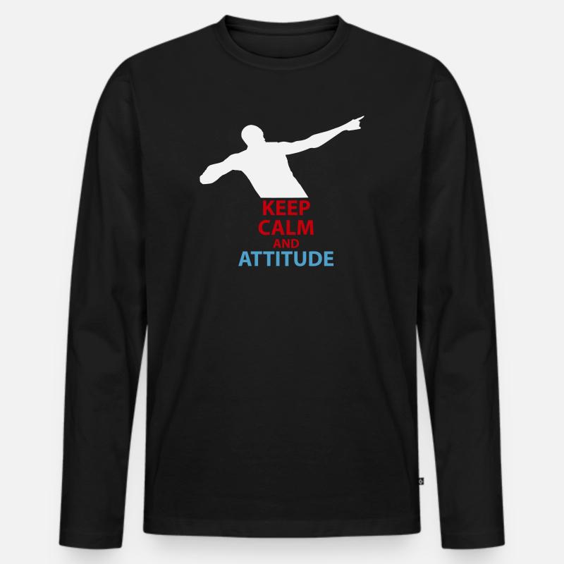 Ruhe und Attitüde Silhouette - Männer Premium Bio Langarmshirt - Schwarz